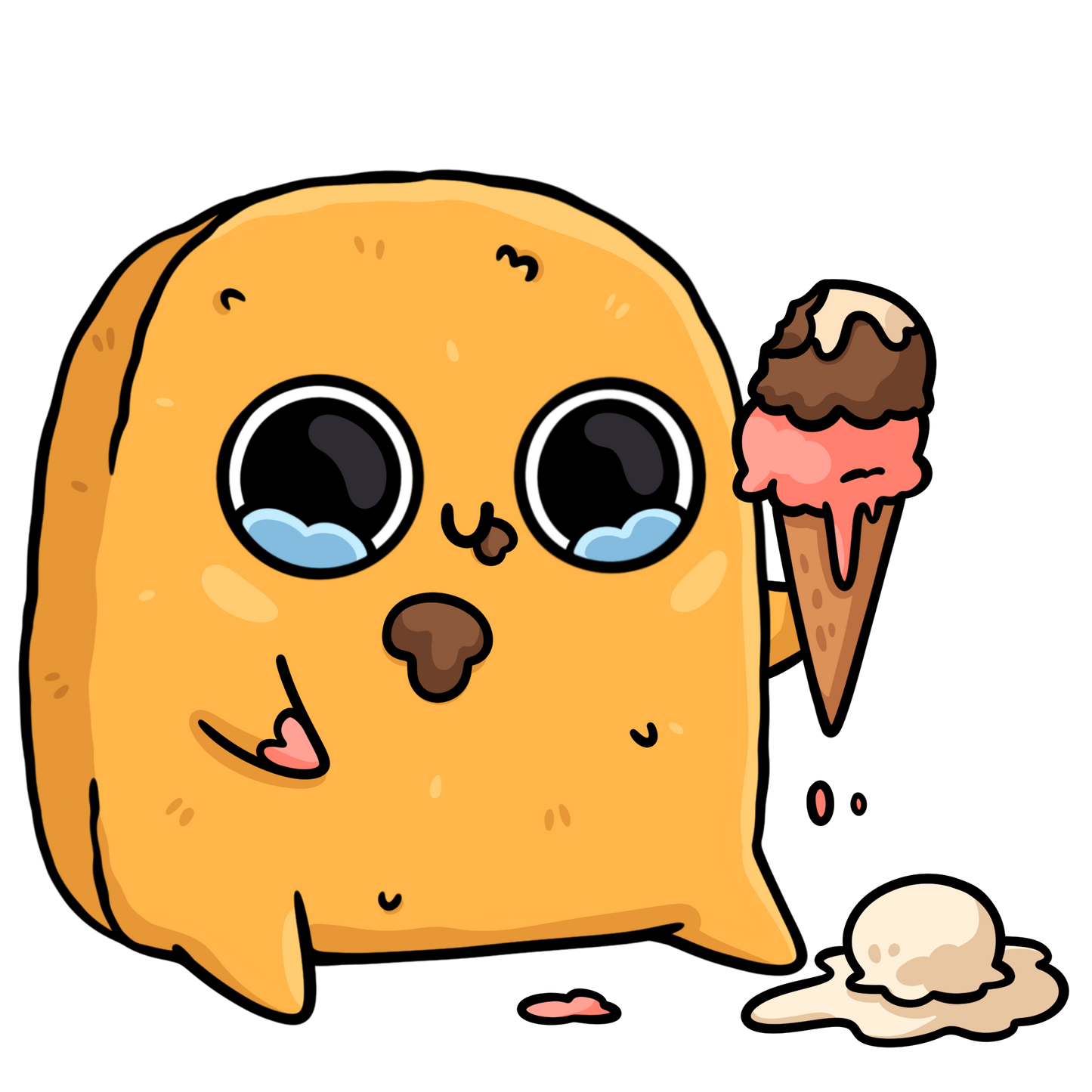 Sad Nuggie Ice Cream Magnet