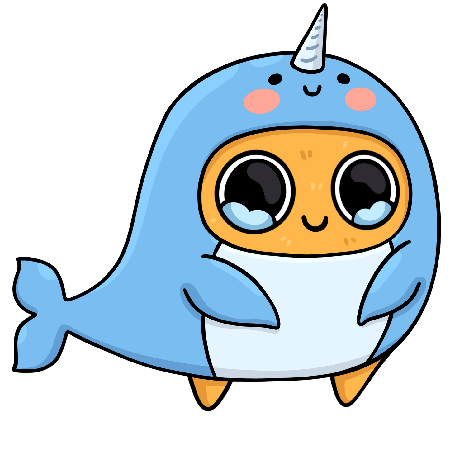 Sad Nuggie Narwhal Magnet