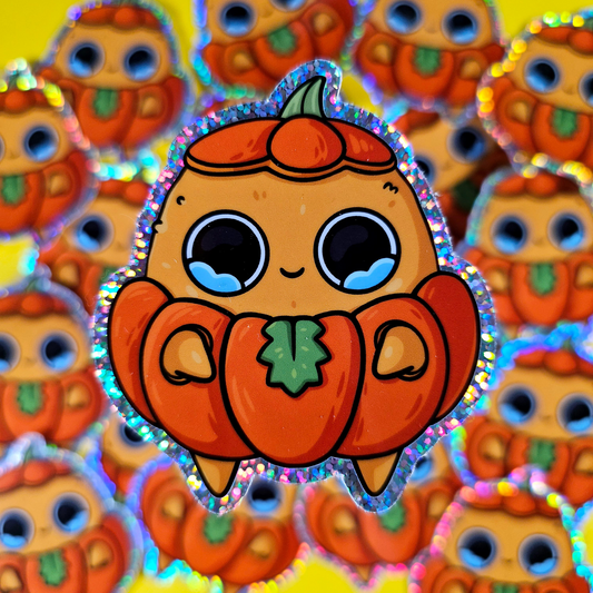 Pumpkin Glitter Sad Nuggie Sticker