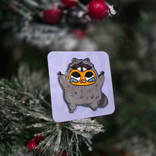 Sad Nuggie Raccoon Enamel Pin