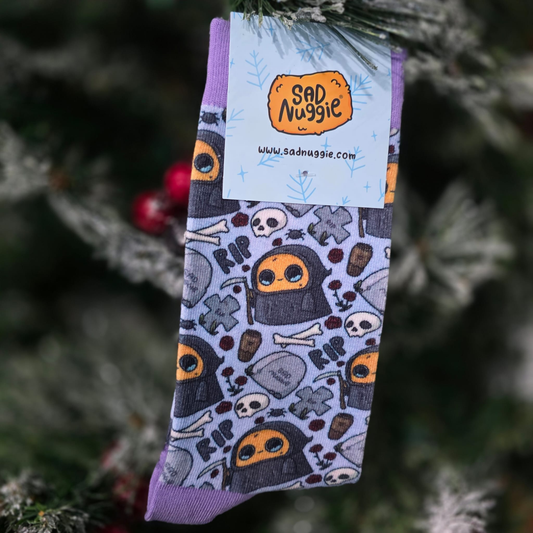 Sad Nuggie Grim Reaper Socks