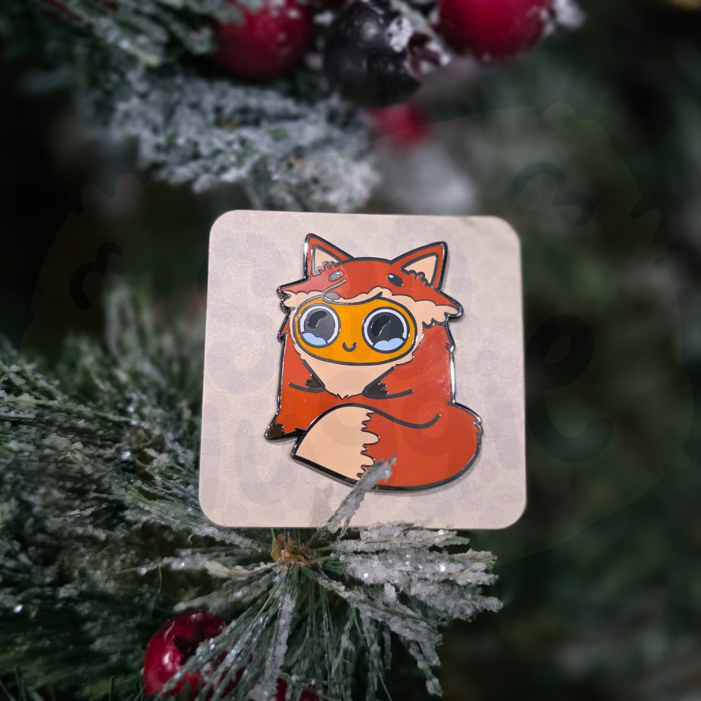 Sad Nuggie Fox Enamel Pin