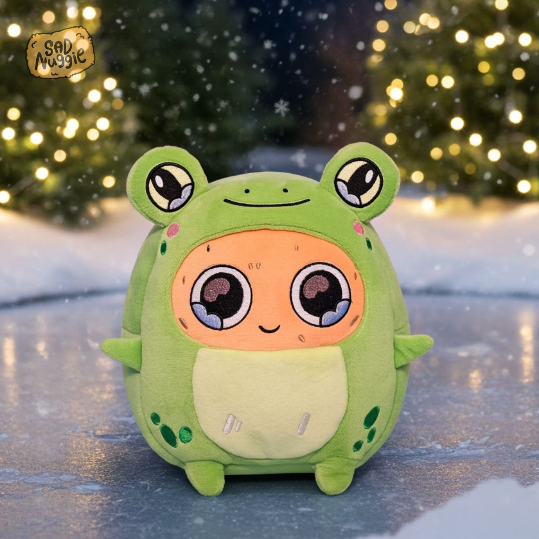 Frog Sad Nuggie Plush