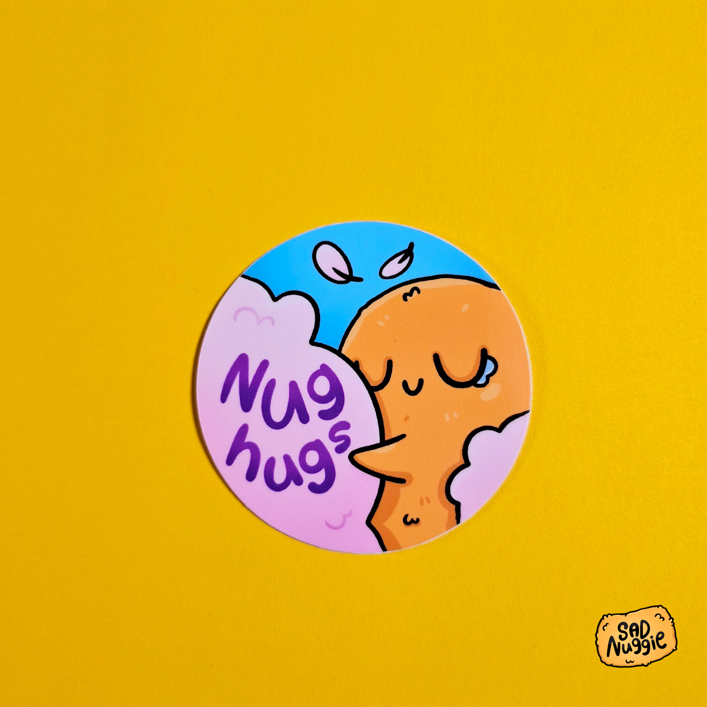 Sad Nuggie Nug Hugs Sticker