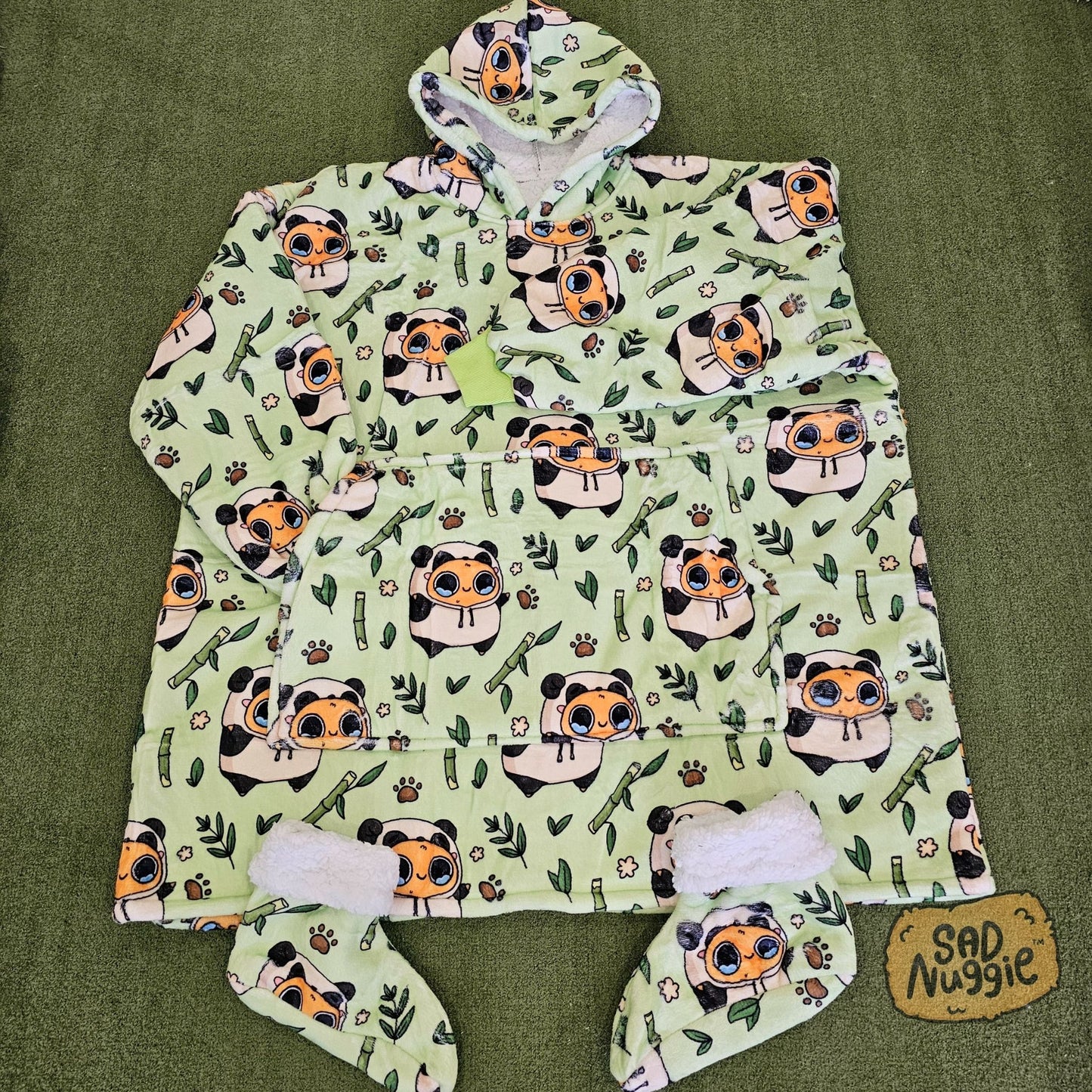 Sad Nuggie Panda Wearable Blanket