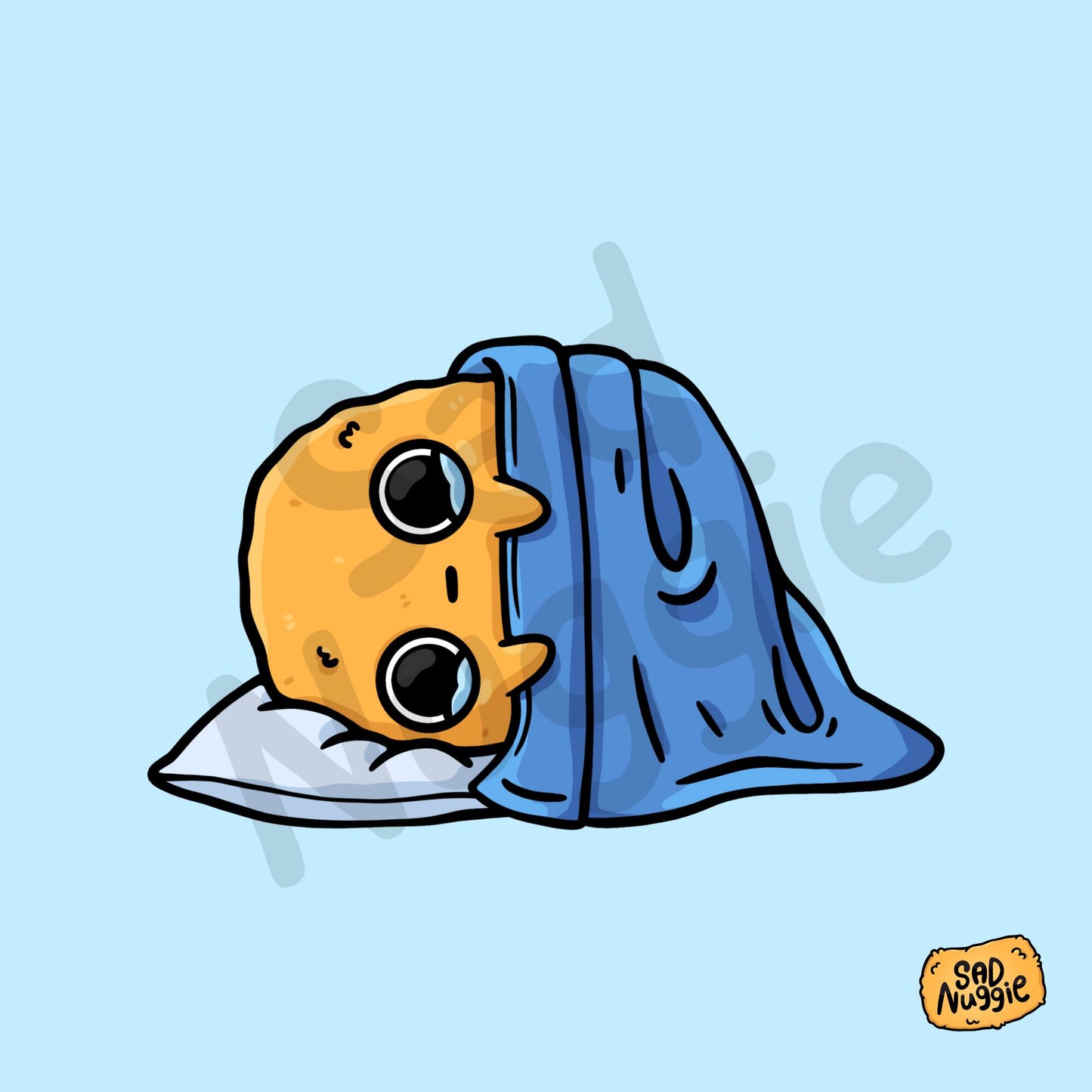 Sad Nuggie Unmotivated Sticker