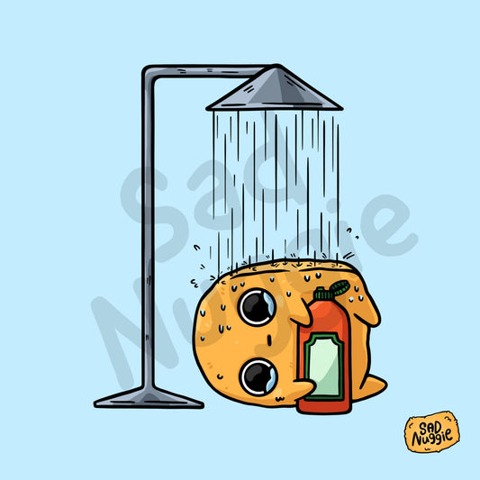 Shower Sad Nuggie Sticker