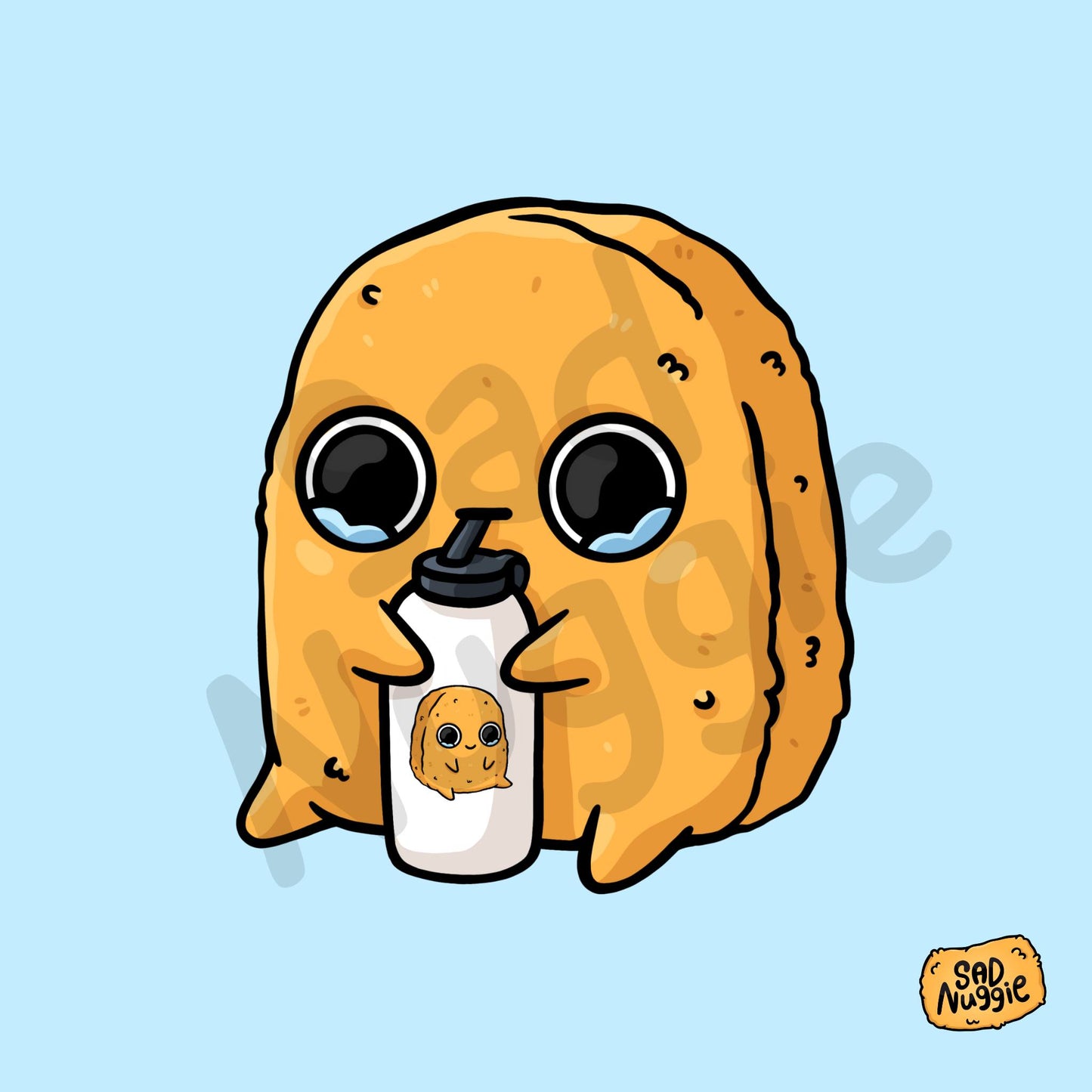Sad Nuggie Hydrated Sticker