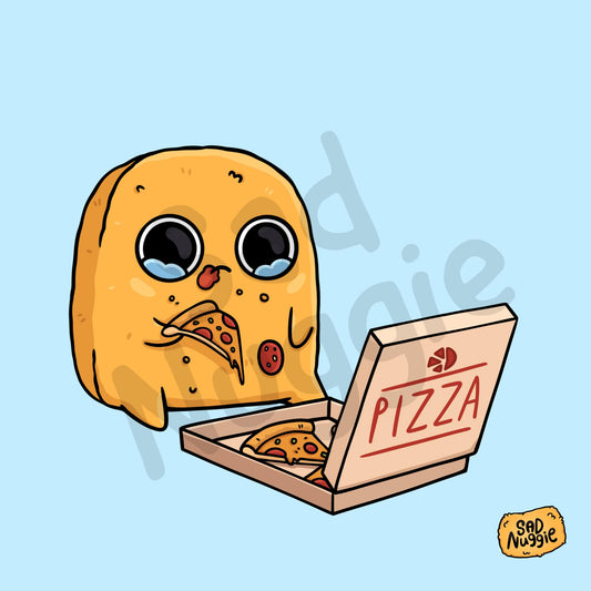 Pizza Sad Nuggie Sticker