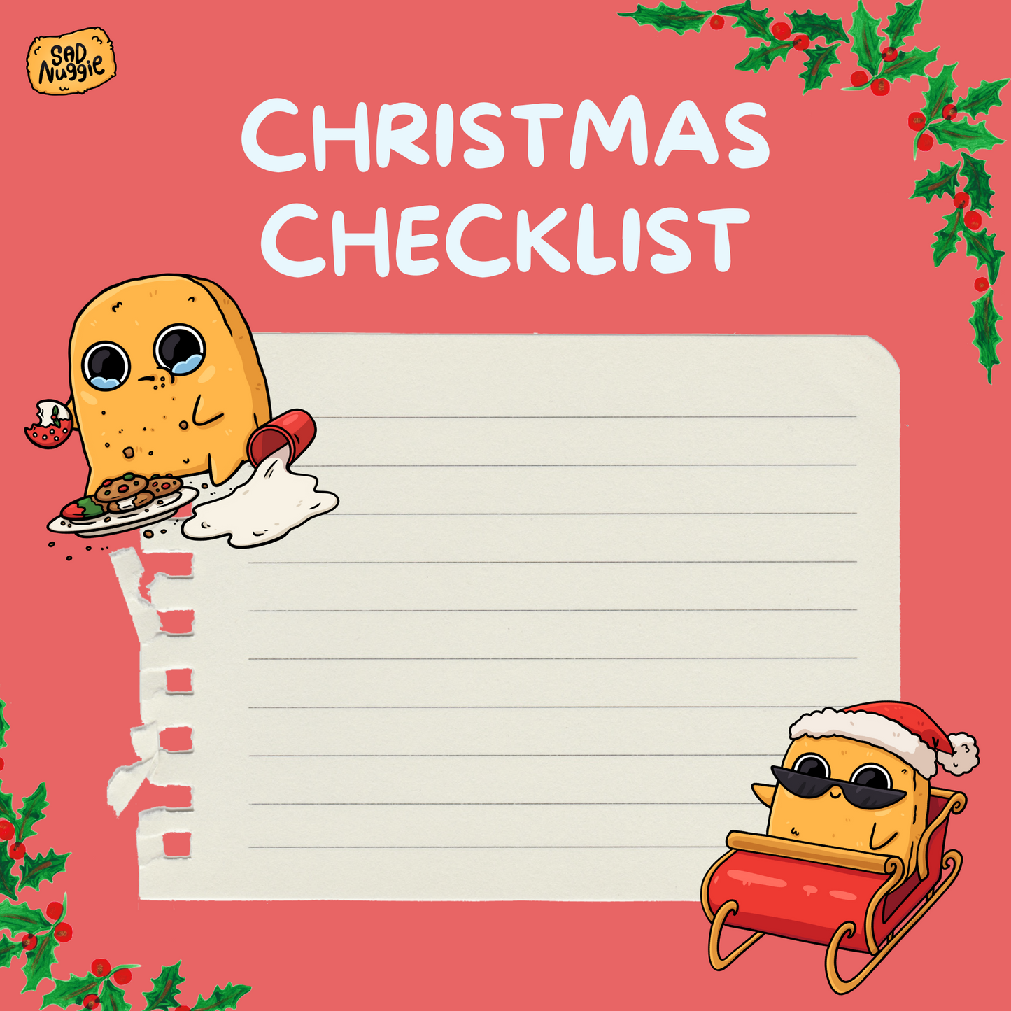 Sad Nuggie Christmas eve Checklist (Free Download)