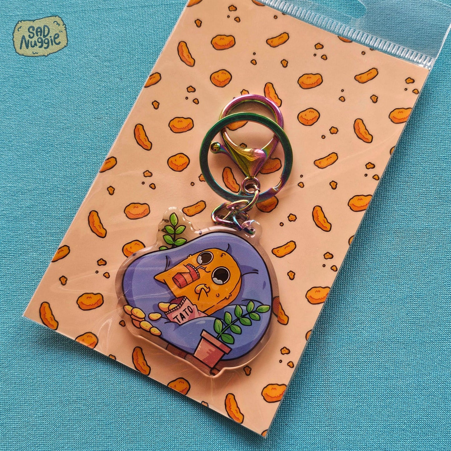 Sad Nuggie Bean Bag Epoxy Keychain