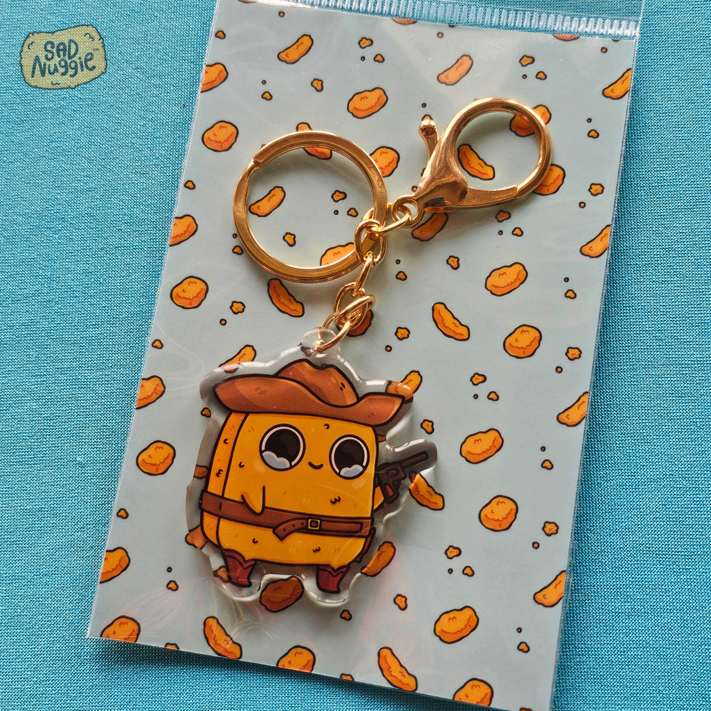 Sad Nuggie Cowboy Epoxy Keychain