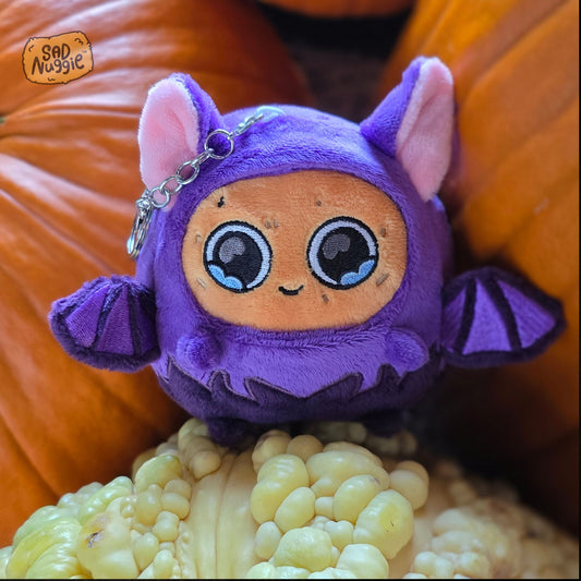 Purple Bat Mini Sad Nuggie Keychain