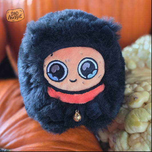 Black Cat Mini Sad Nuggie Keychain