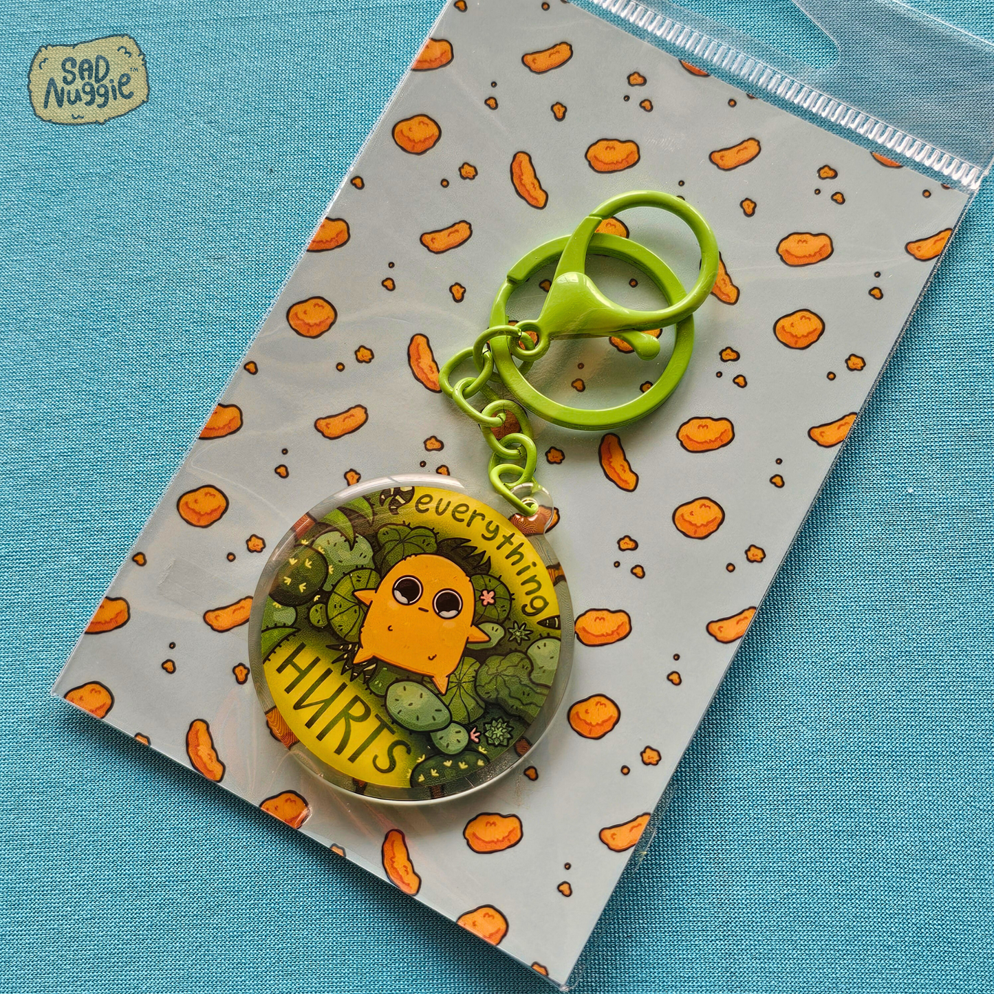 Sad Nuggie Everything Hurts Epoxy Keychain