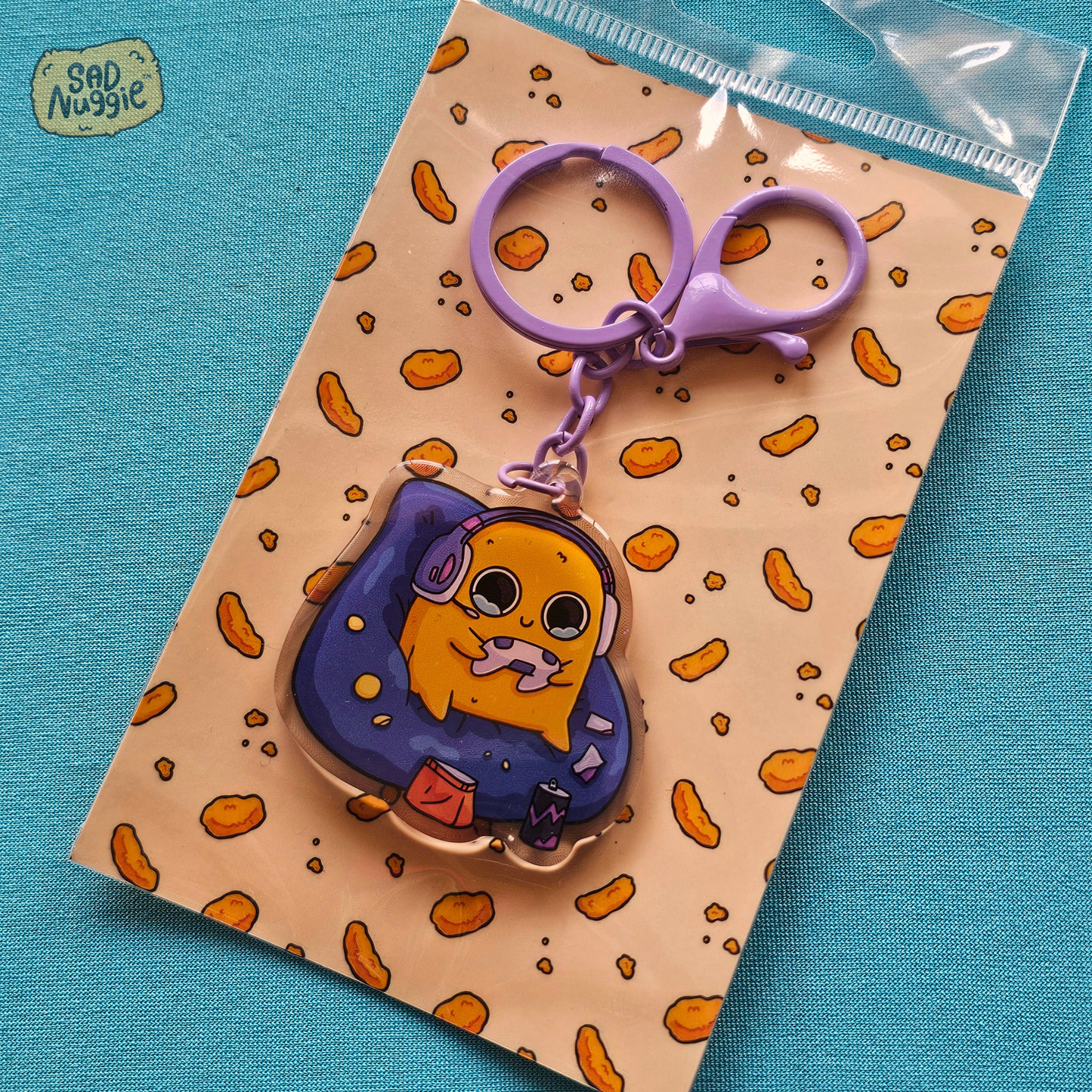 Sad Nuggie Gamer Epoxy Keychain