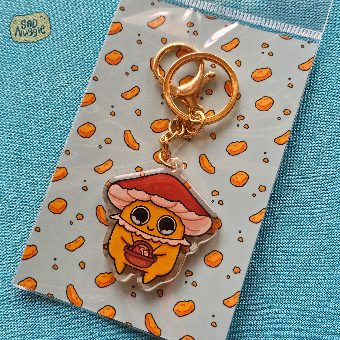 Sad Nuggie Mushroom Epoxy Keychain
