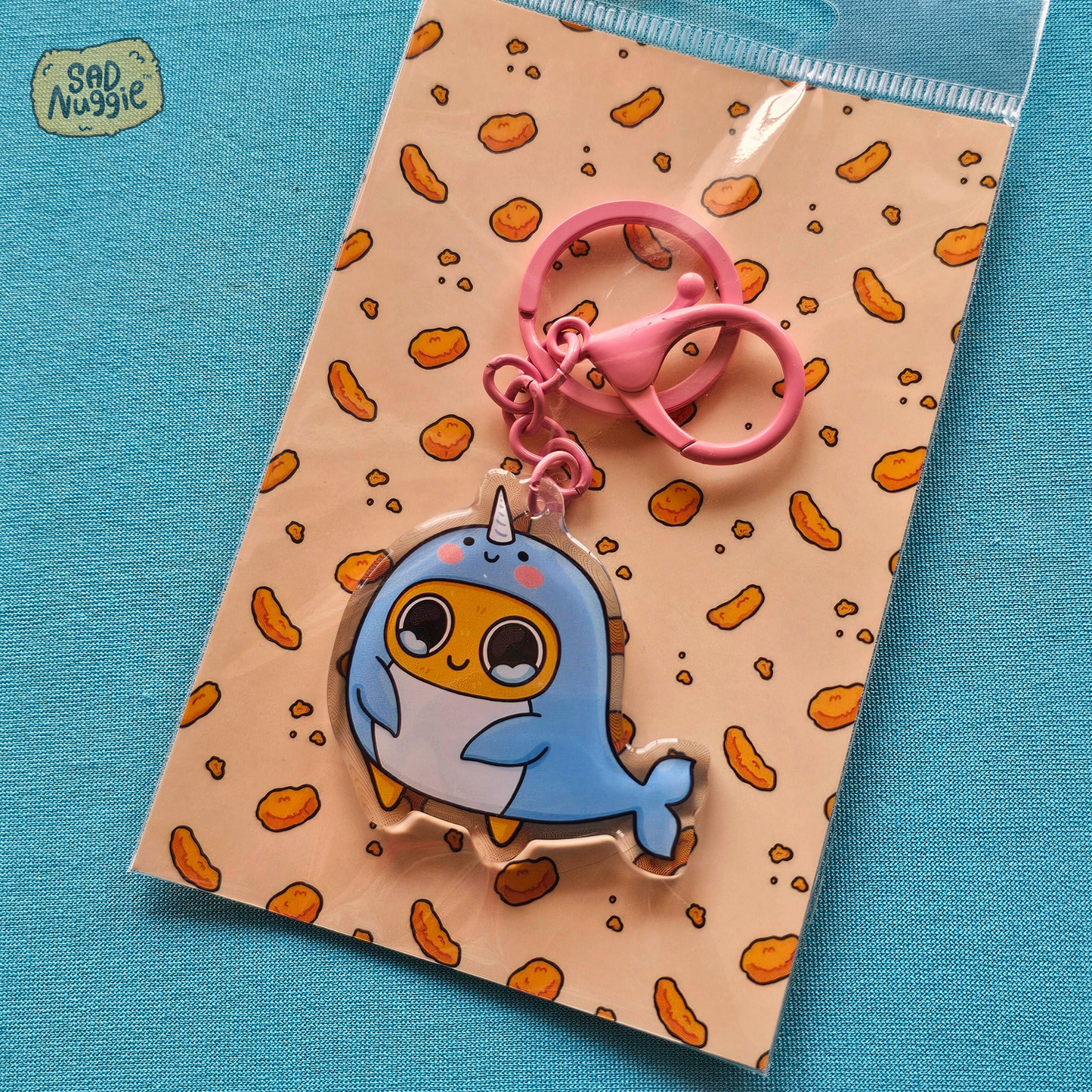 Sad Nuggie Narwhal Epoxy Keychain