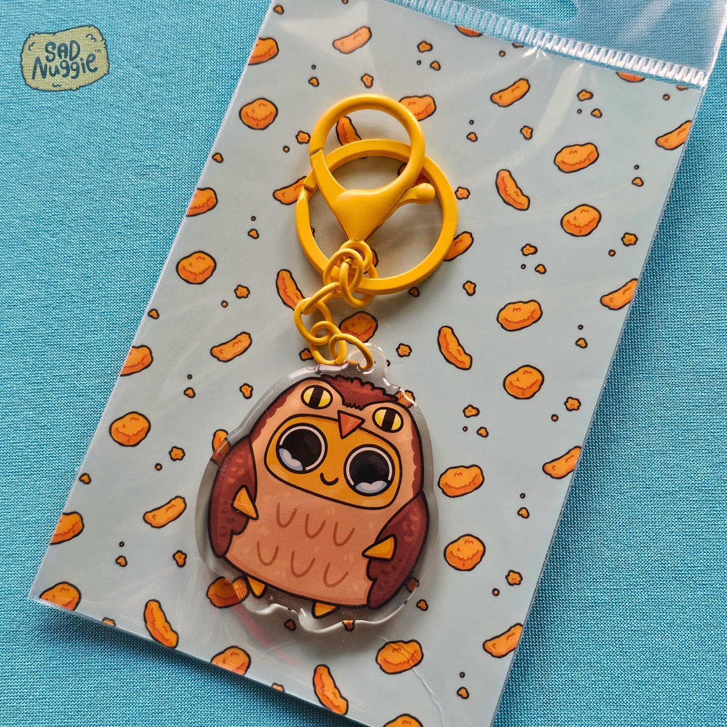 Sad Nuggie Owl Epoxy Keychain