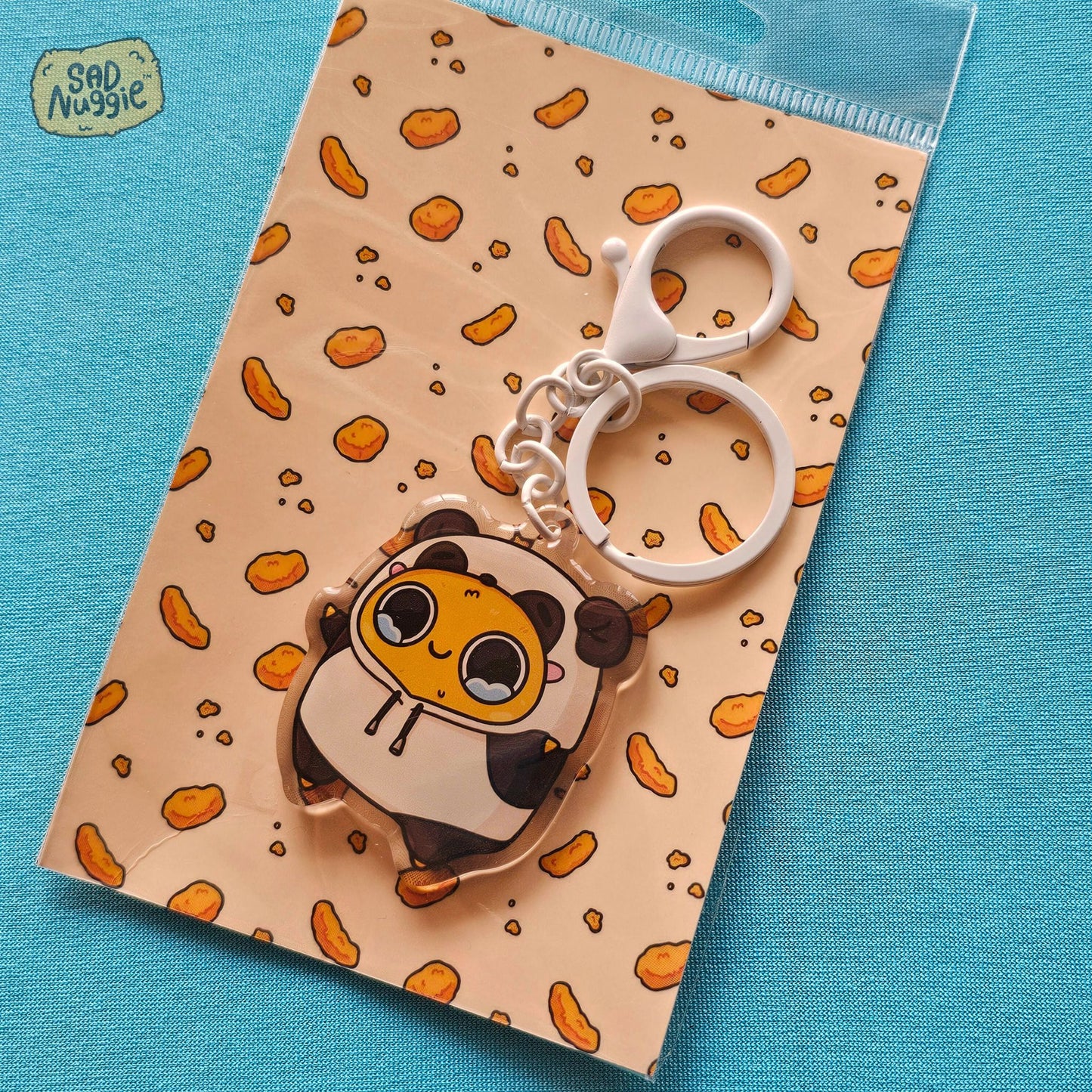 Sad Nuggie Panda Epoxy Keychain