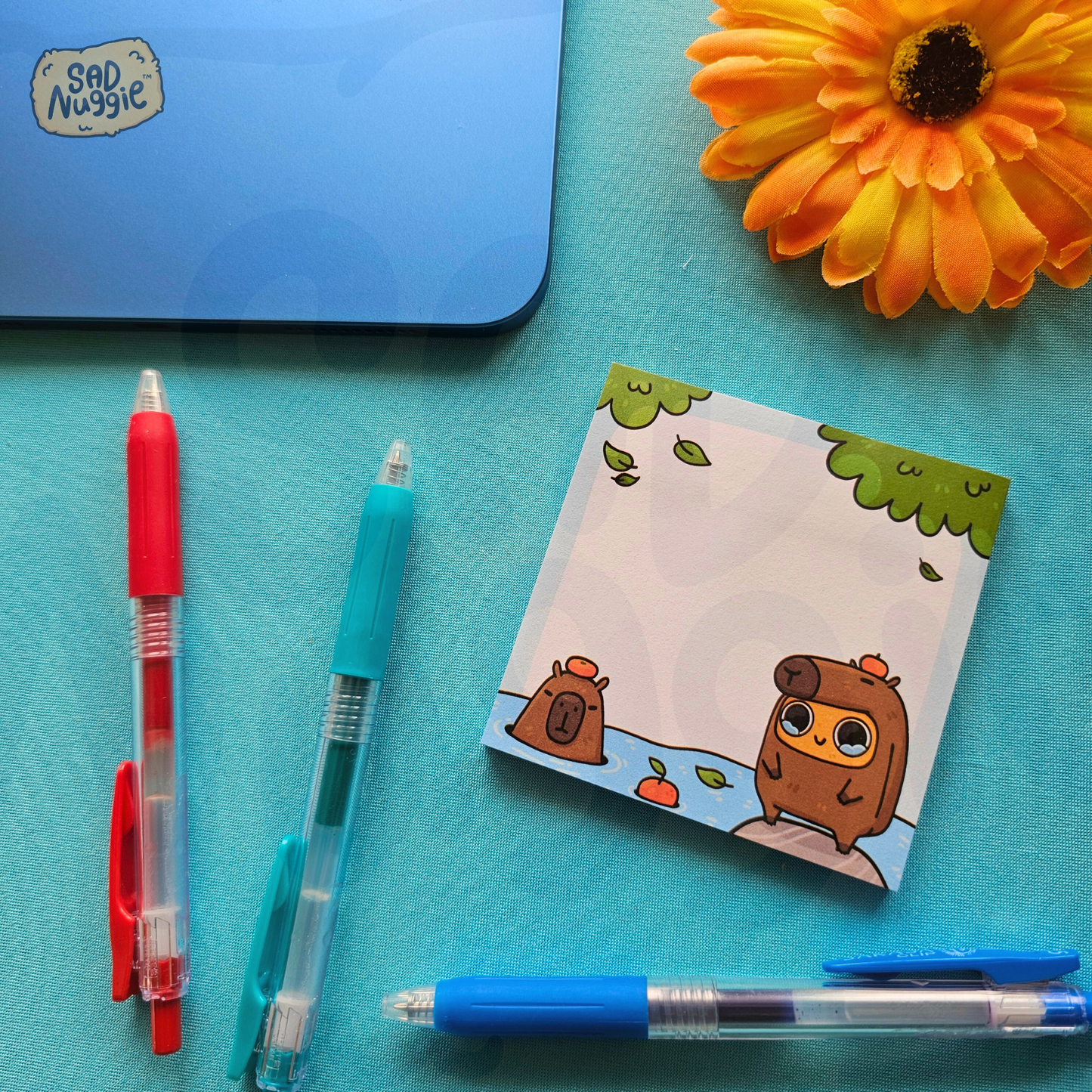 Sad Nuggie Capybara Sticky Notepad