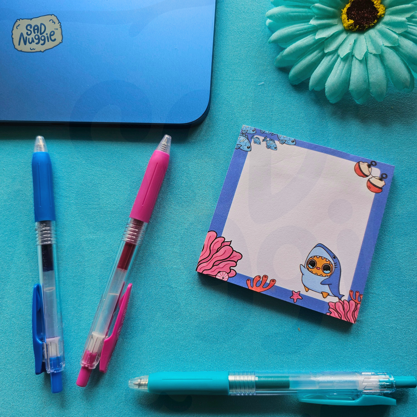 Sad Nuggie Shark Sticky Notepad