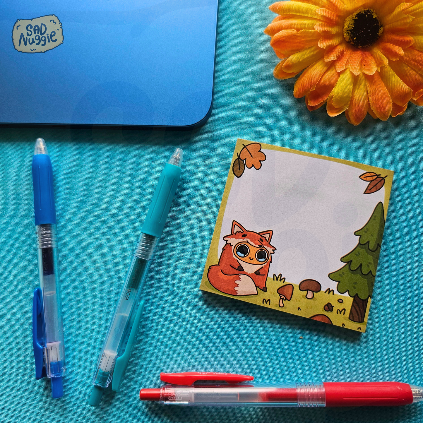 Sad Nuggie Fox Sticky Notepad