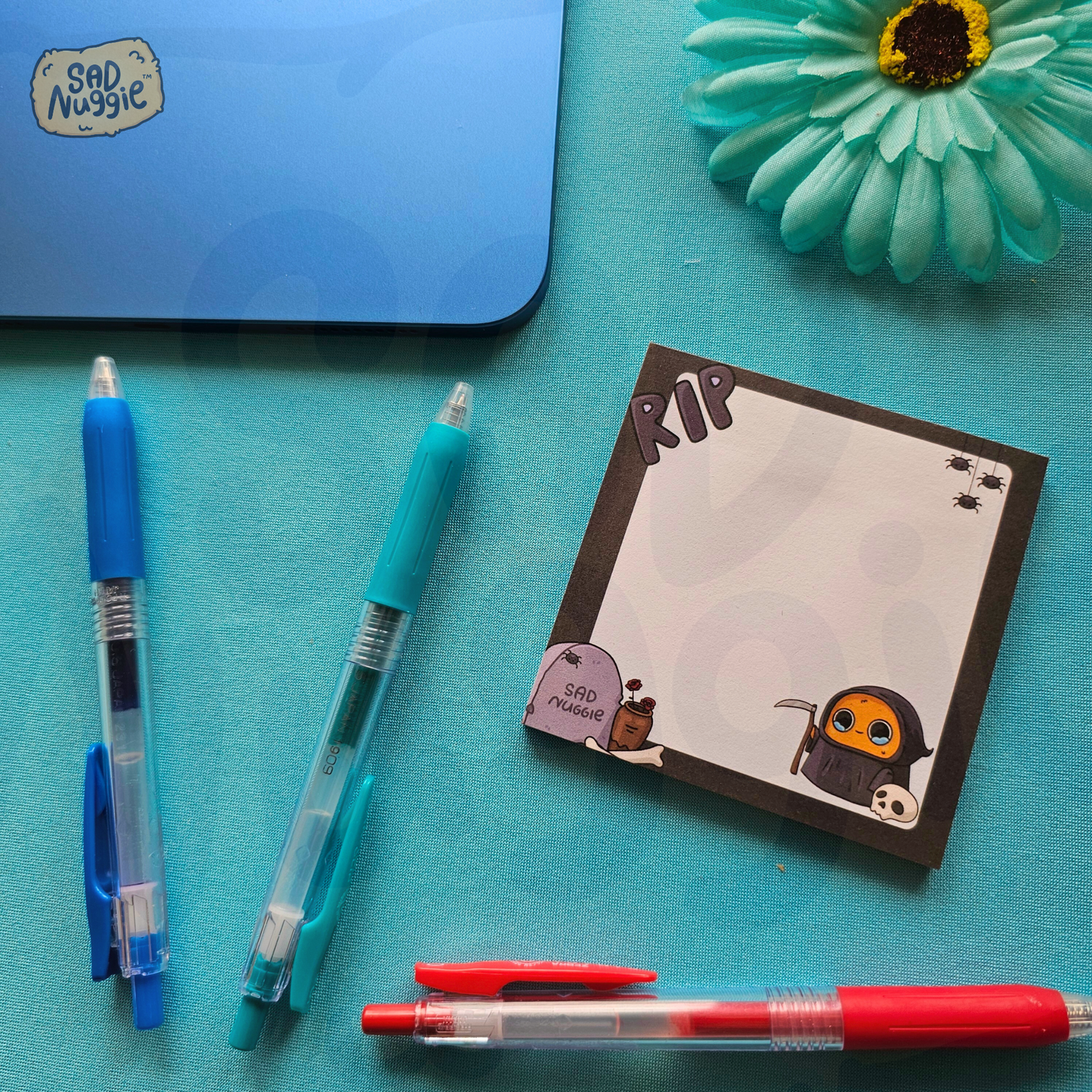 Sad Nuggie Grim Reaper Sticky Notepad