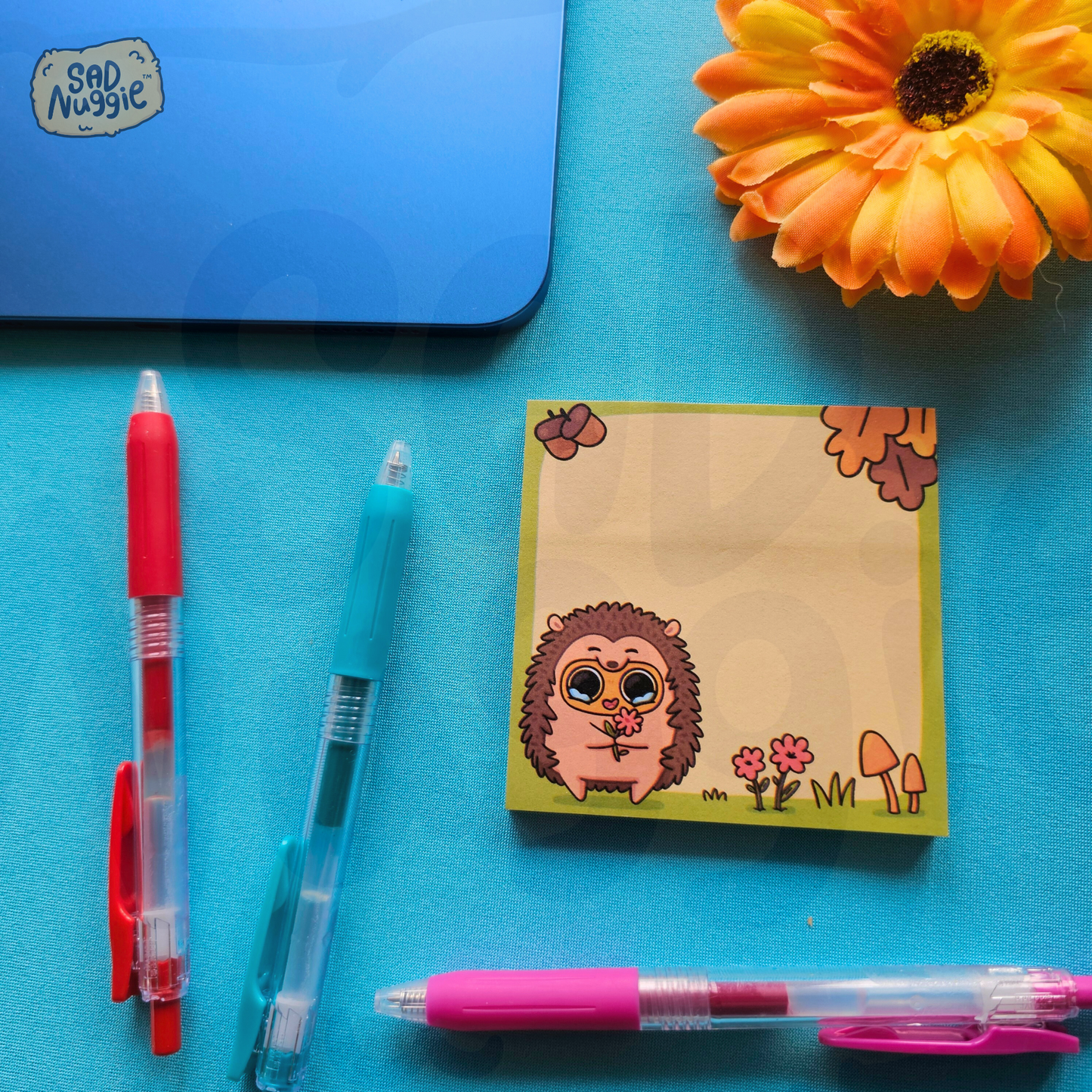 Sad Nuggie Hedgehog Sticky Notepad