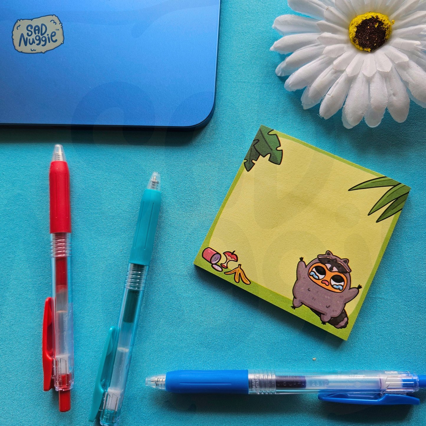 Sad Nuggie Raccoon Sticky Notepad