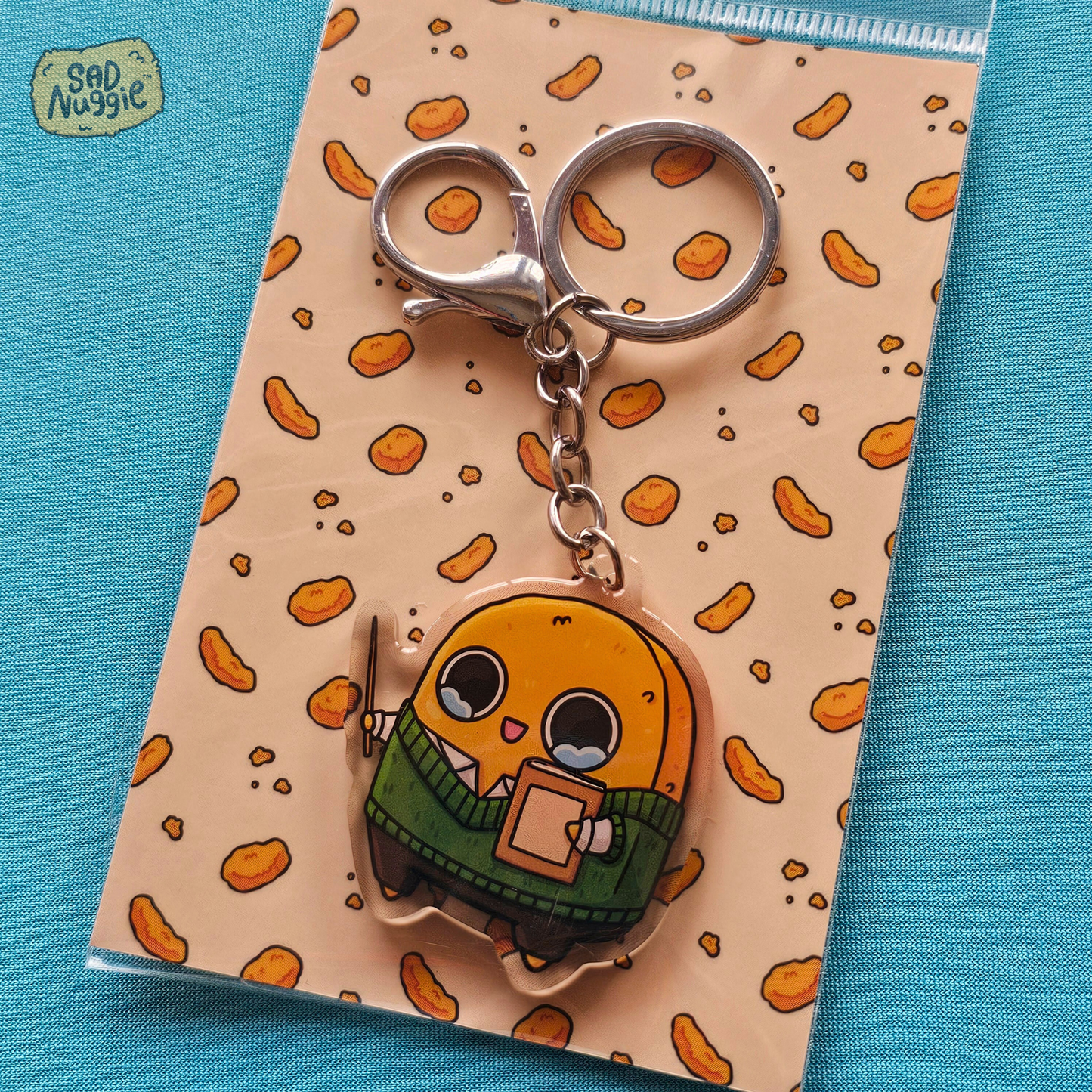 Sad Nuggie Teacher Epoxy Keychain