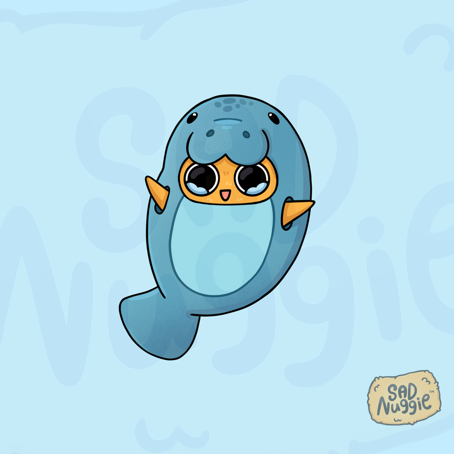 Sad Nuggie Beluga Whale Sticker