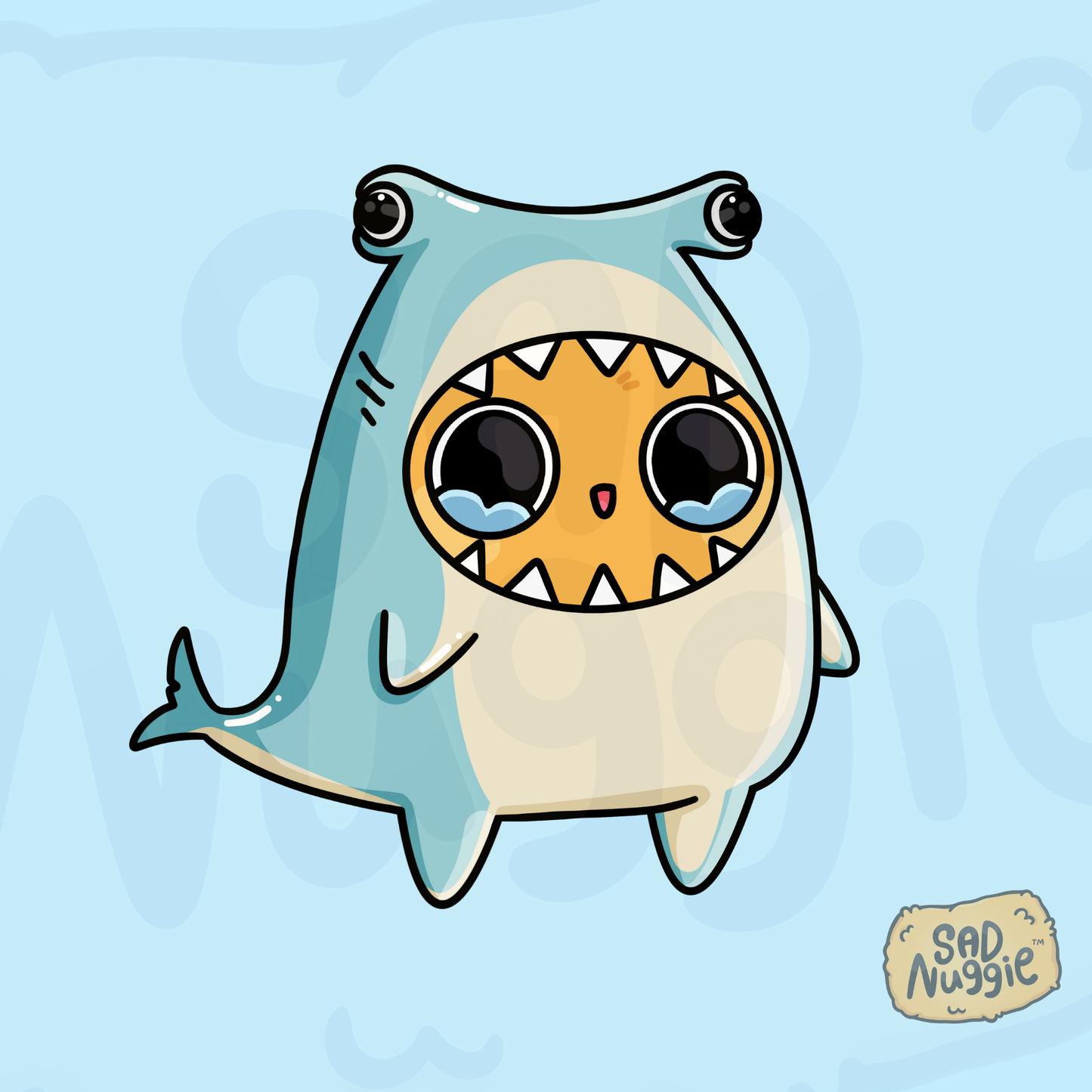 Sad Nuggie Hammer Head Sticker