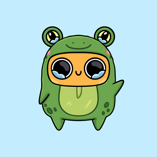 Frog Sad Nuggie Sticker