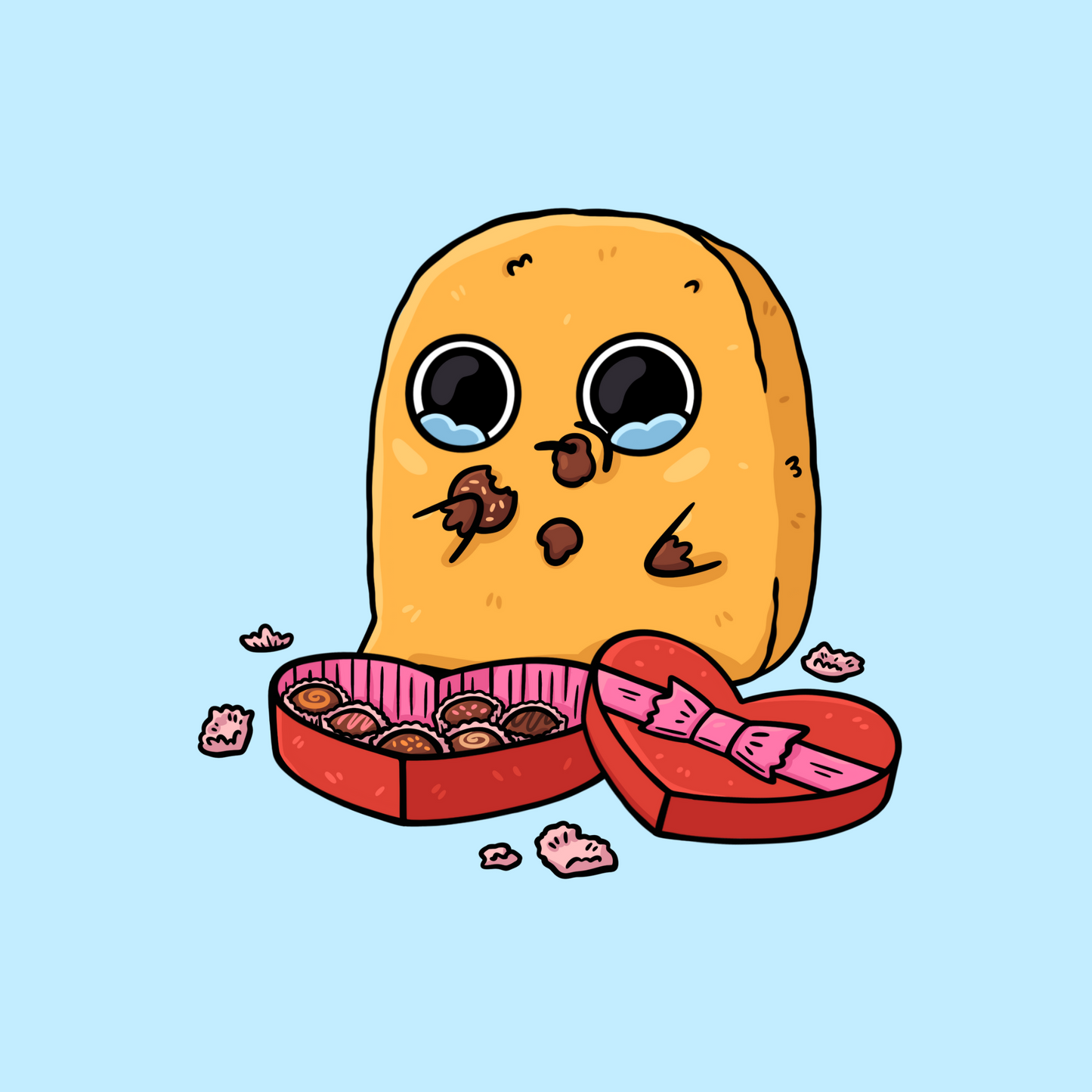 Sad Nuggie Box of Chocolates Sticker