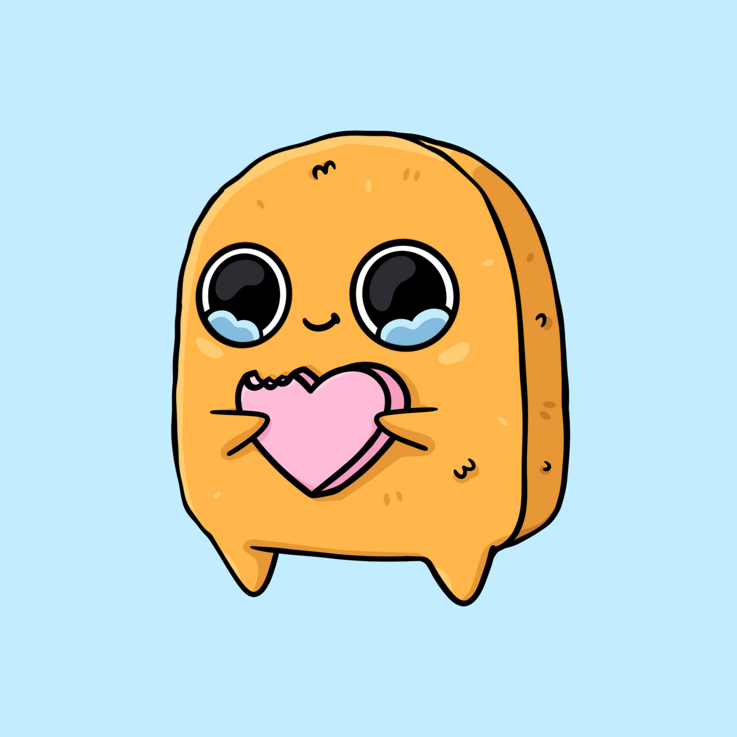 Sad Nuggie Candy Heart Sticker