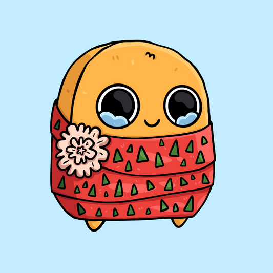 All Wrapped Up Sad Nuggie Sticker