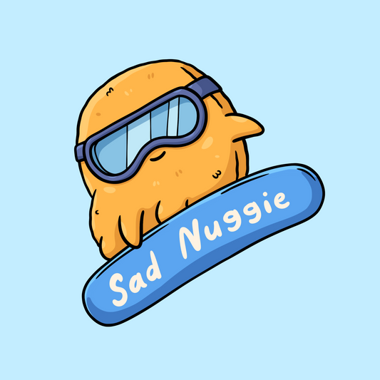 Snowboarding Sad Nuggie Sticker