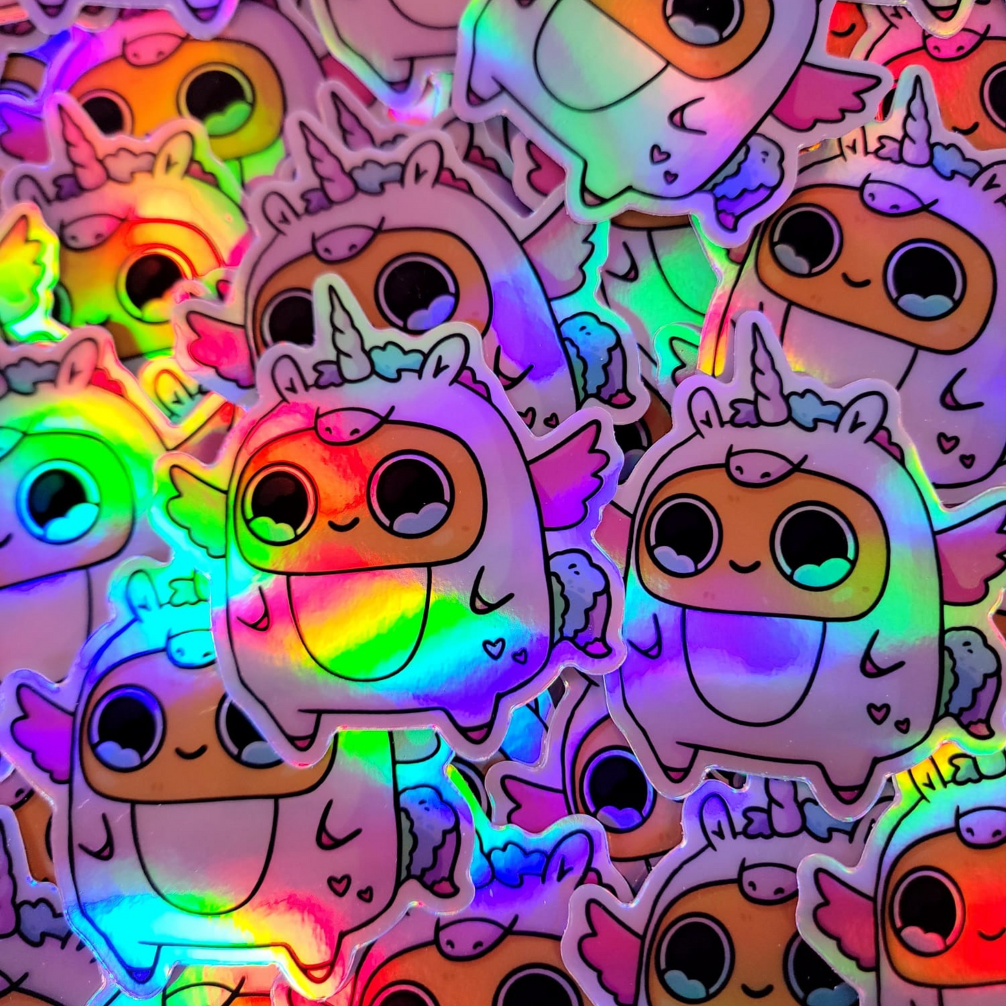 Unicorn Sad Nuggie Holographic Sticker