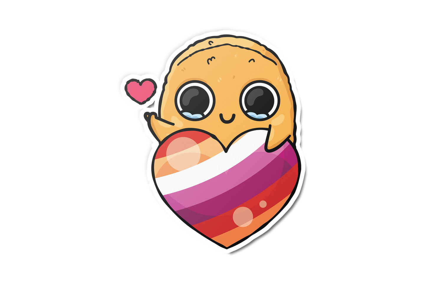 LGBTQ Heart Sad Nuggie Sticker