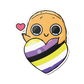LGBTQ Heart Sad Nuggie Sticker