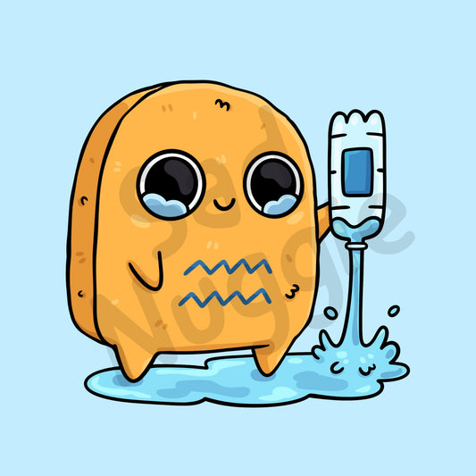 Aquarius Sad Nuggie Sticker