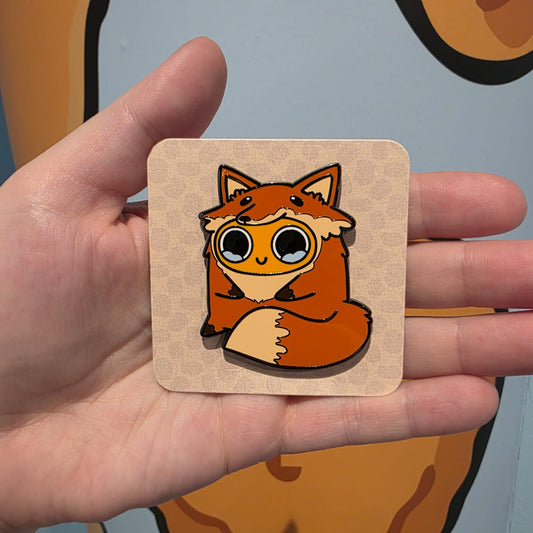 Sad Nuggie Fox Enamel Pin