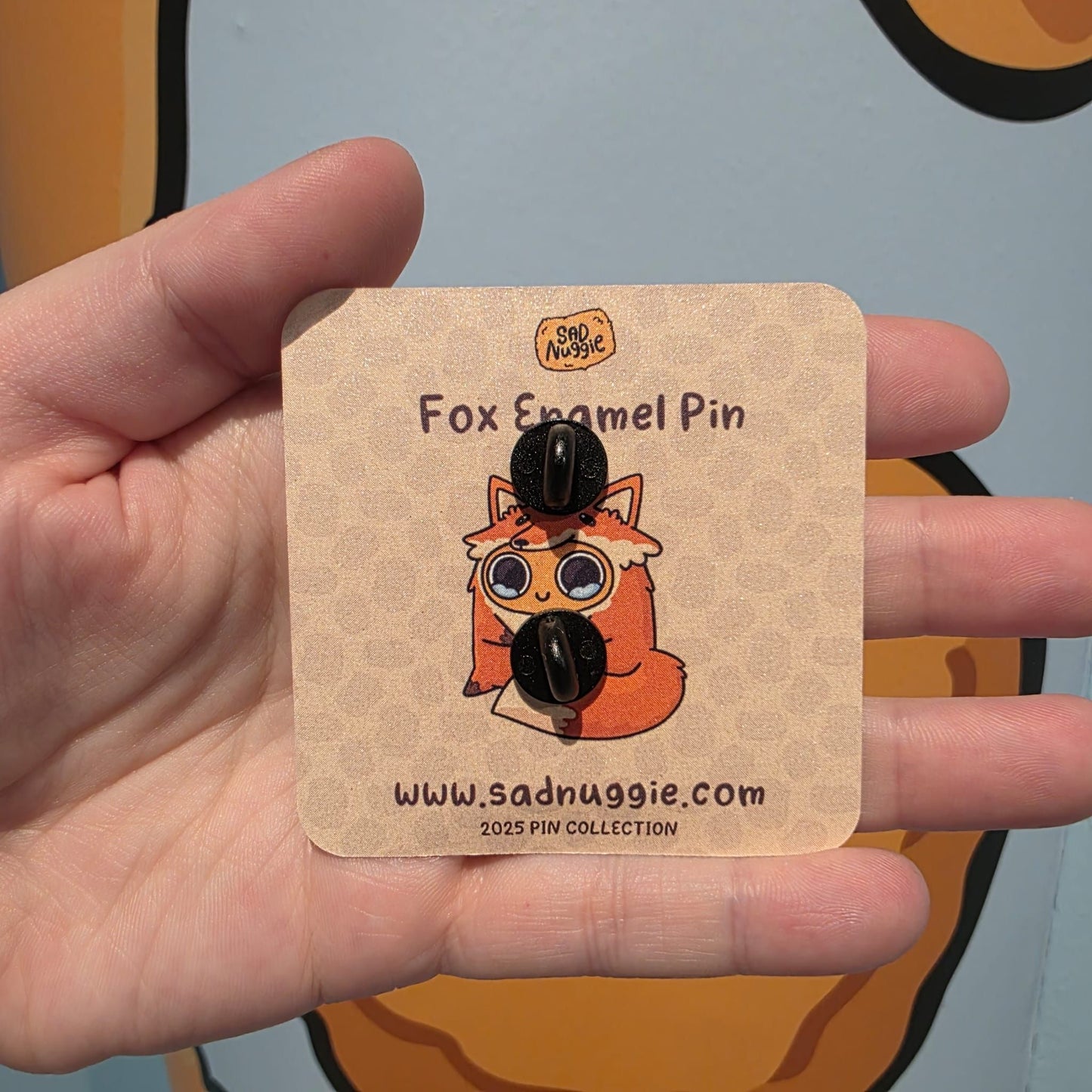Sad Nuggie Fox Enamel Pin