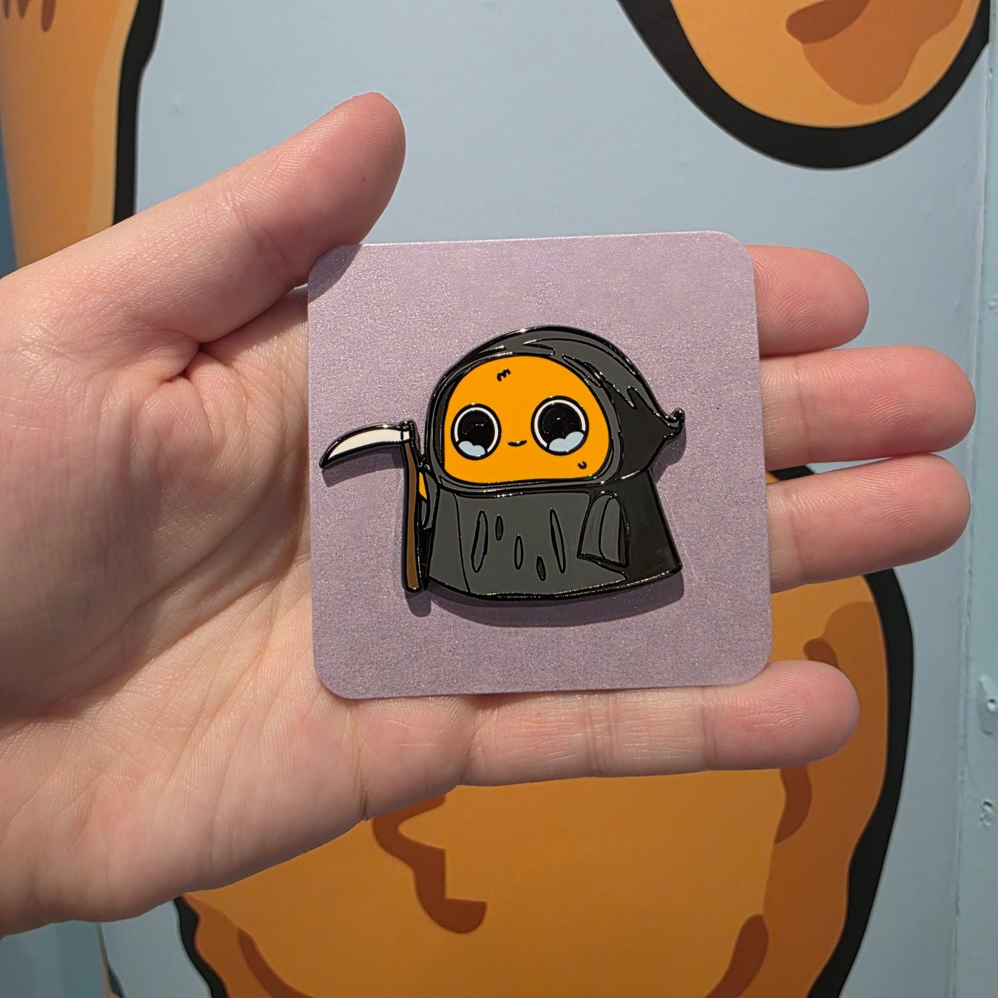 Sad Nuggie Grim Reaper Enamel Pin