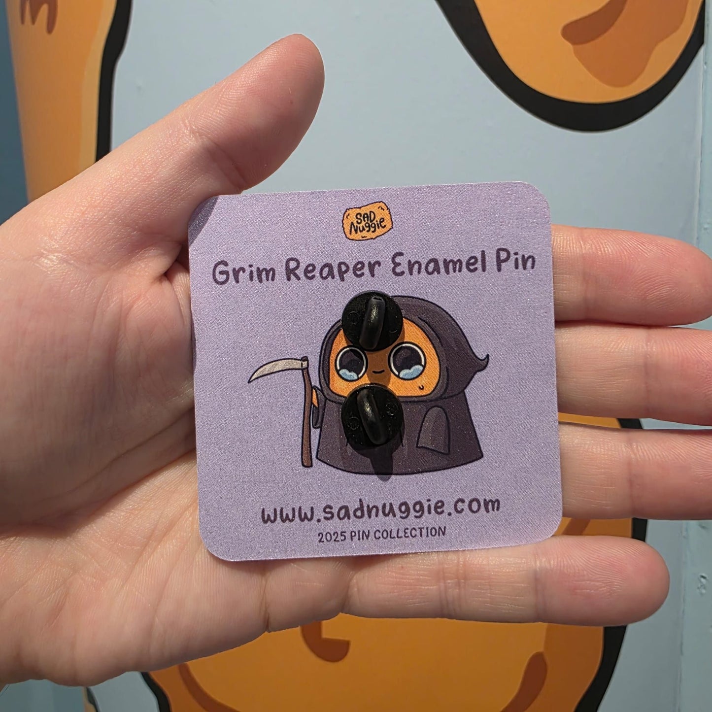 Sad Nuggie Grim Reaper Enamel Pin