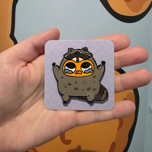 Sad Nuggie Raccoon Enamel Pin