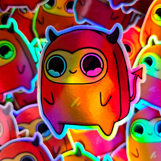 Devil Nuggie Holographic Sticker