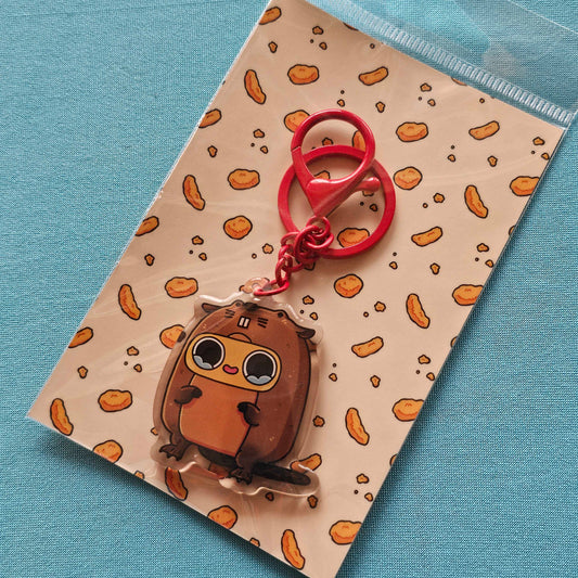 Sad Nuggie Beaver Epoxy Keychain