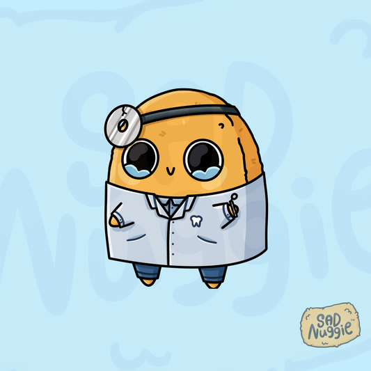 Sad Nuggie Dentist Sticker